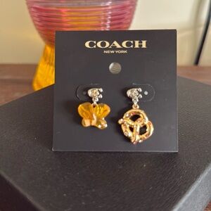 COACH Bumblebee & Pretzel Drop Earring